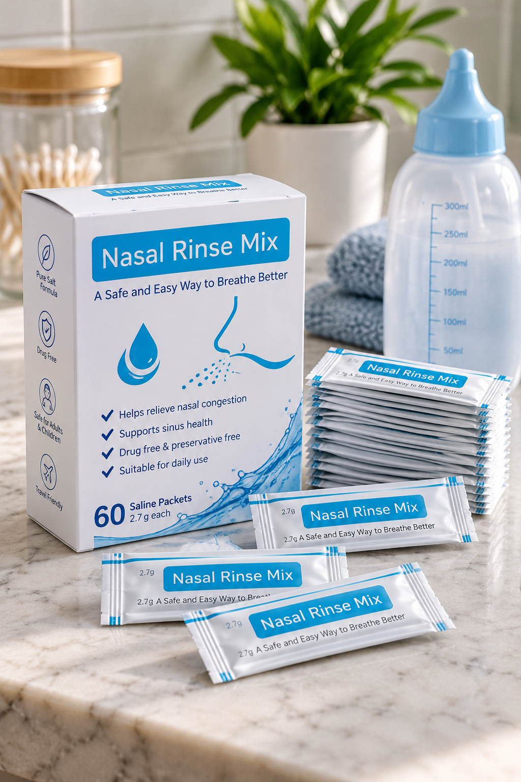 Nasal Rinse Mix™ – 60 Saline Packets